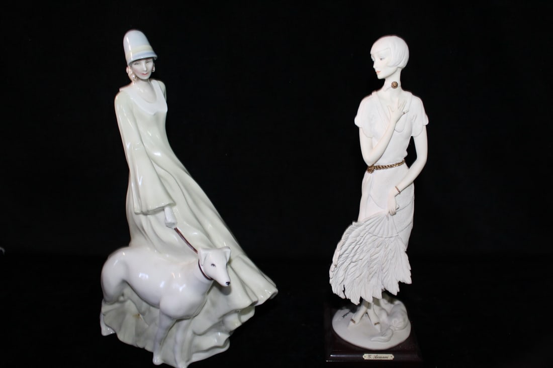 TWO FASHION FIGURES, ONE GIORGIO ARMANI, ONE ROYAL DOULTON (SOME DISCOLORATION), 14" TALLEST (1 of 15)