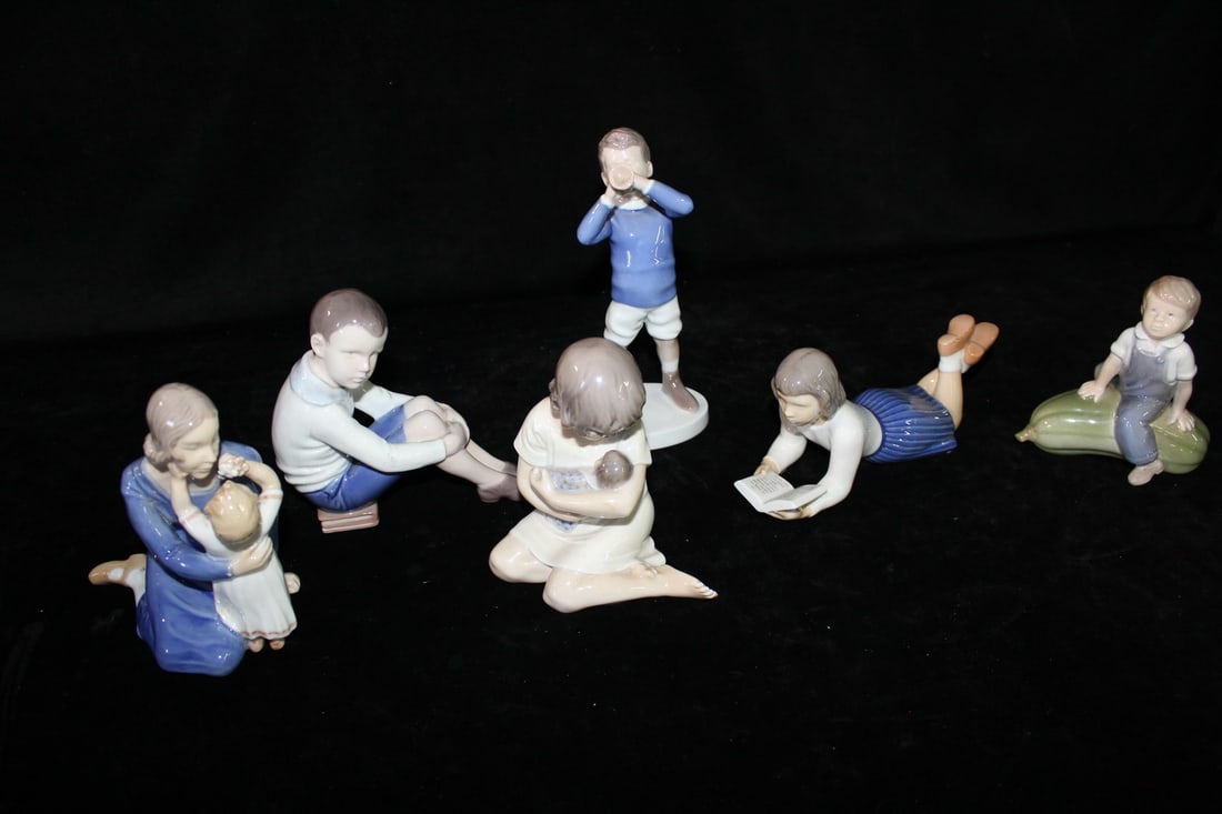 SIX PIECES OF CHILDREN THEMED PORCELAIN, INC.. B&G AND ROYAL COPENHAGEN, 7.5" TALLEST (1 of 13)
