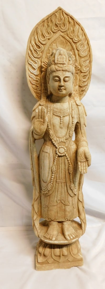 STONE STANDING BUDDHA, MEDIUM  40.5H (1 of 13)