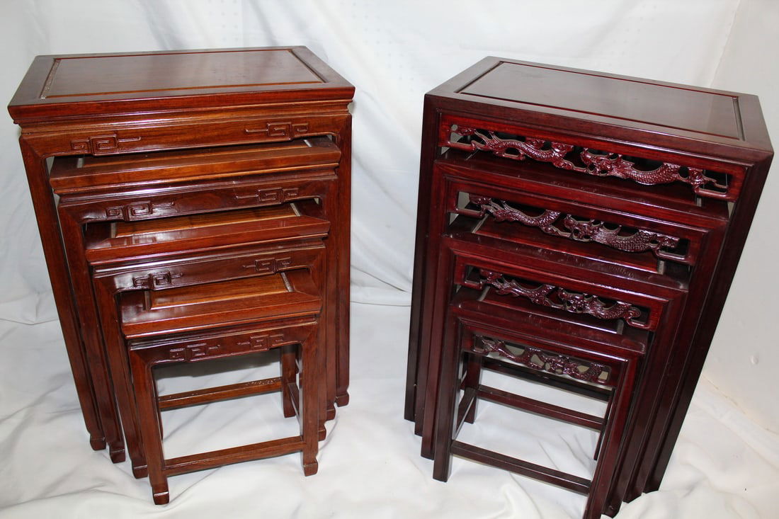 TWO SETS OF NESTING TABLES 26" X 20" X 14" LARGEST TABLE (1 of 14)