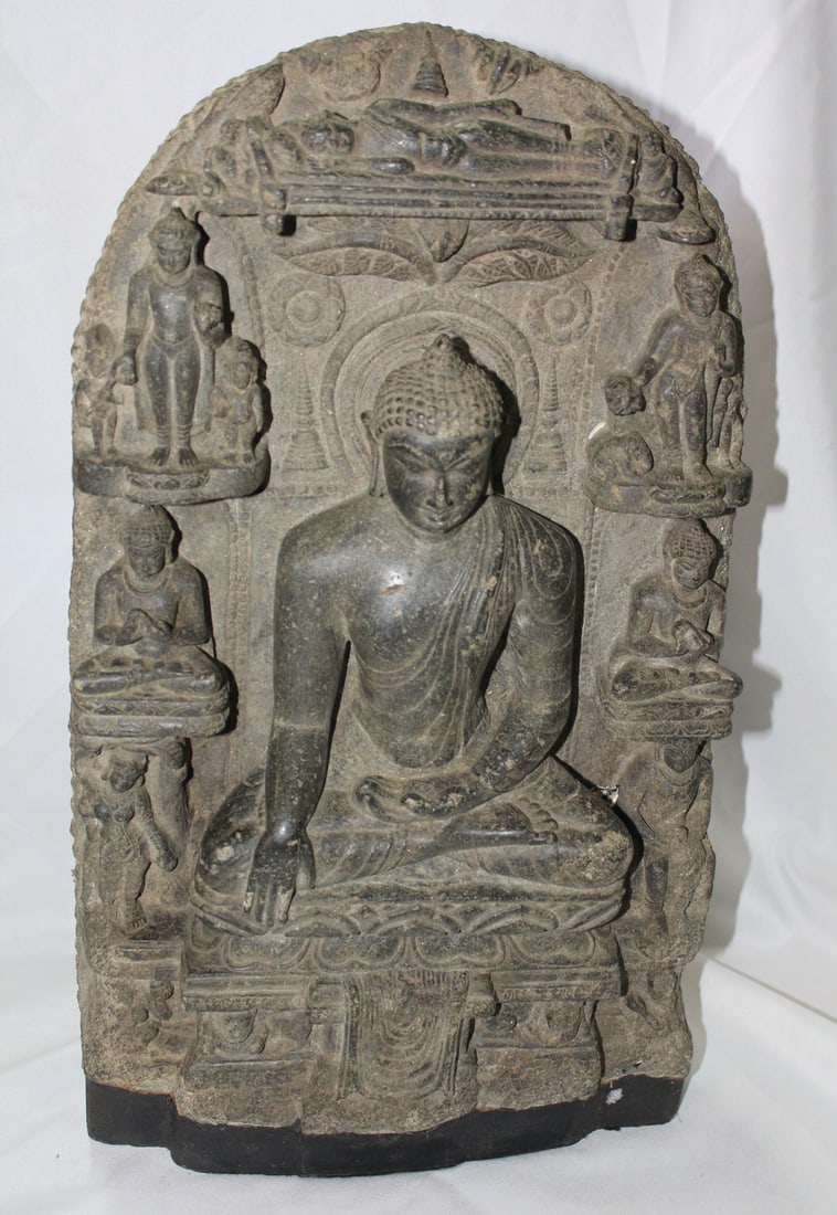 BLACK STONE FIGURE STELE 21.5 x 12.5 x 4.25 (1 of 17)