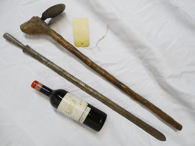 TRIBAL SPEAR AND HOE 30" LONG (1 of 16)