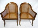 PAIR OF ENGLISH REGENCY CANED TUB CHAIRS 31 3/4" X 20 1/2" X 25 1/2"