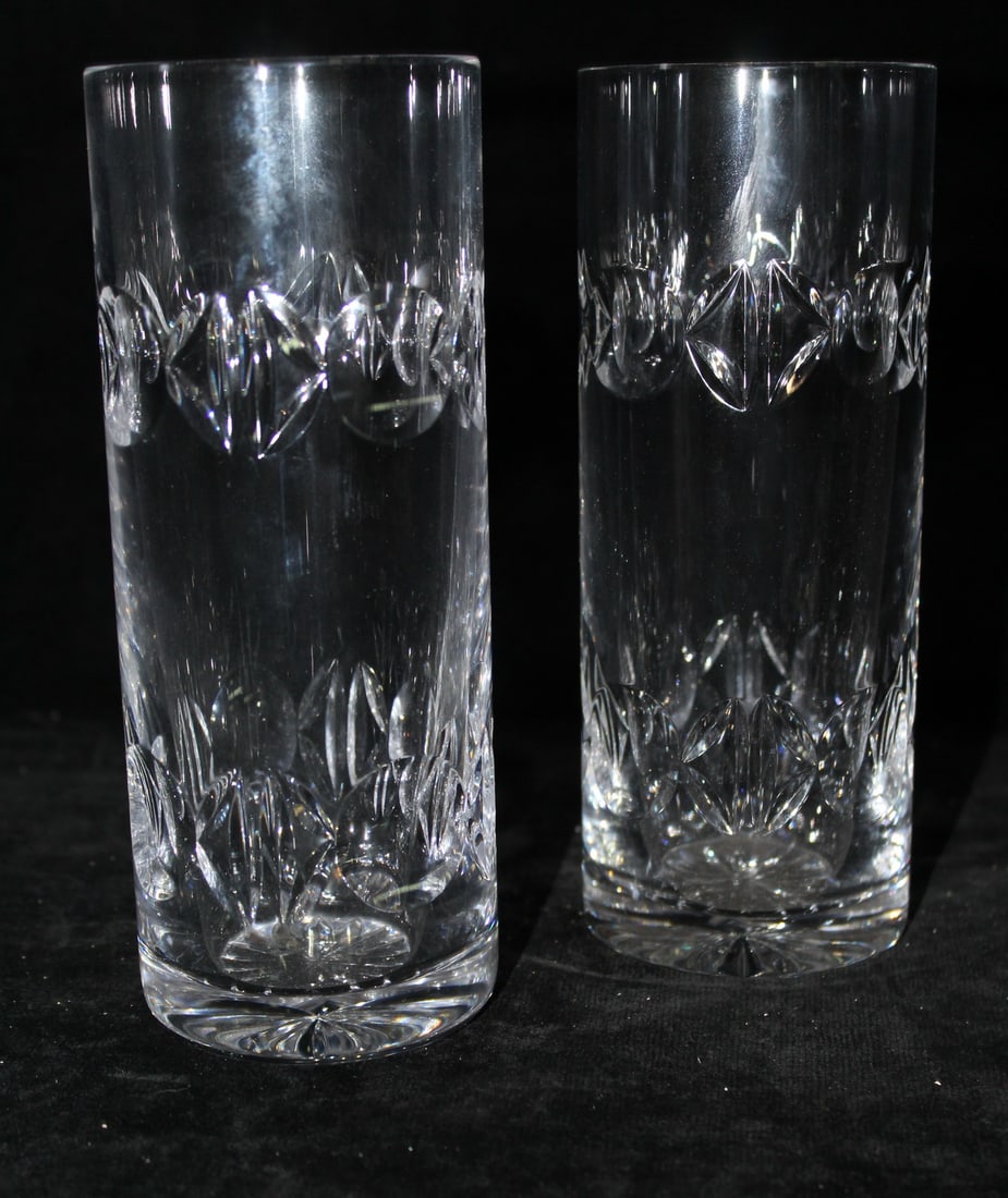 TIFFANY & CO VINTAGE "MILAN" PATTERN FULL LEAD CRYSTAL VASES 8" HIGH X 3 1/4" (1 of 6)