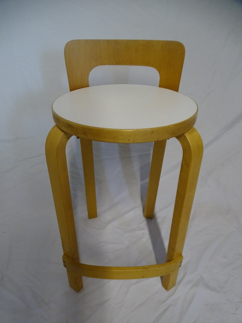 I.C.F. MID CENTURY BENTWOOD STOOL 28" X 13 3/4" X 15" (1 of 9)