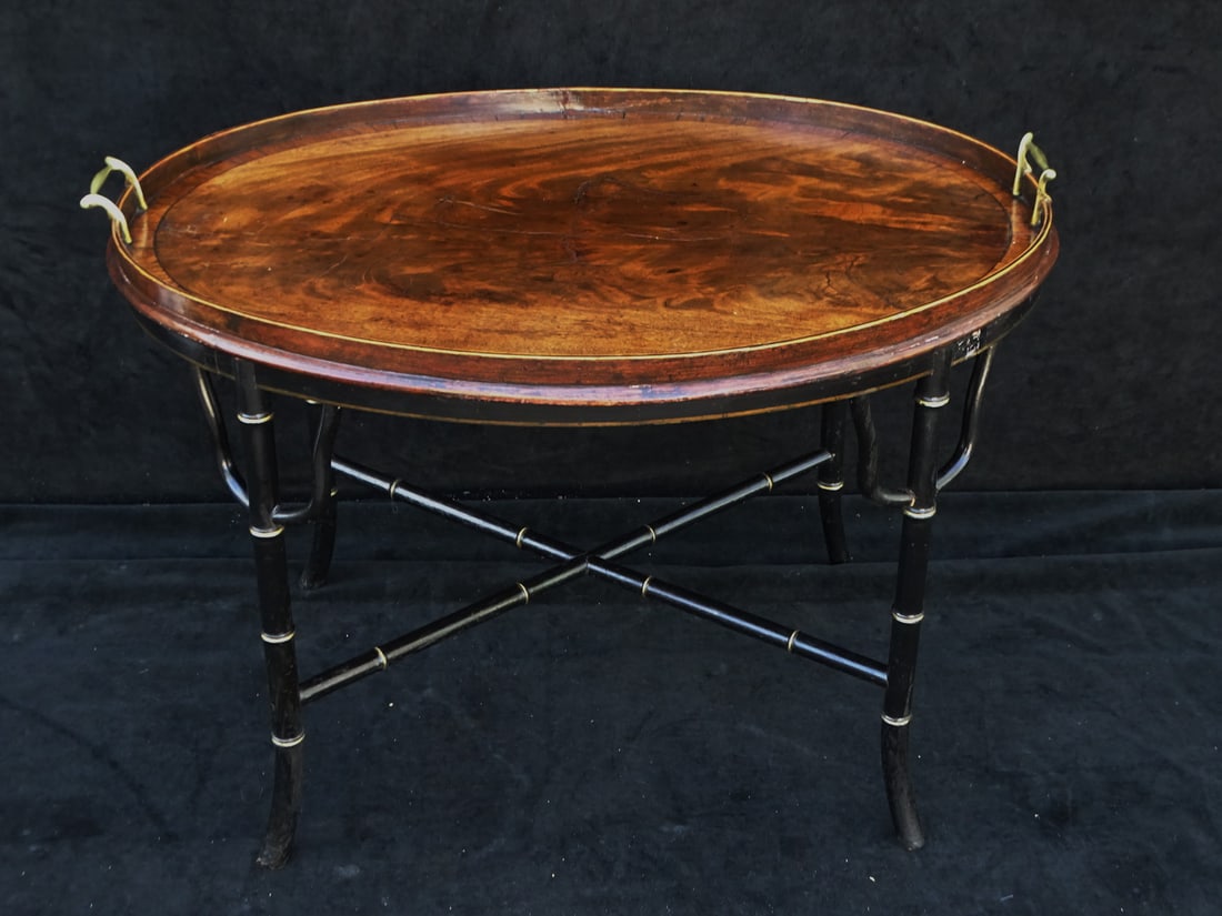 MAHOGANY TRAY TABLE 21 1/2" X 30 1/2" X 22" (1 of 10)