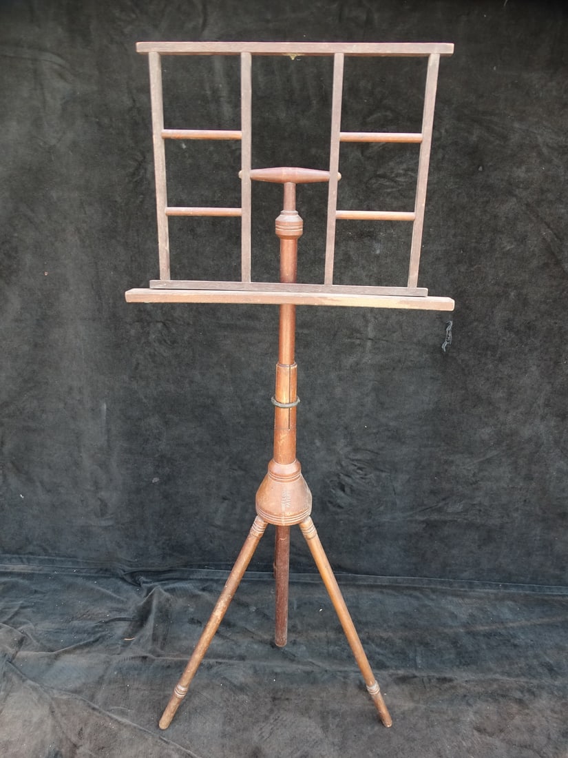 LATE 19C. ENGLISH MUSIC STAND  (WHEELDON PATENT), 45" H ADJUSTABLE (1 of 10)