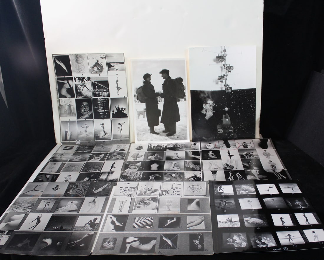 FERNARD FONSSAGRIVES GELATIN SILVER CONTACT SHEETS & 2 PRINTS INSCRIBED BY PHOTOGRAPHER TO REVERSE, (1 of 20)