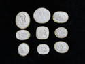 COLLECTION OF 9 INTAGLIOS, LARGEST IS 1 1/4" X 2"