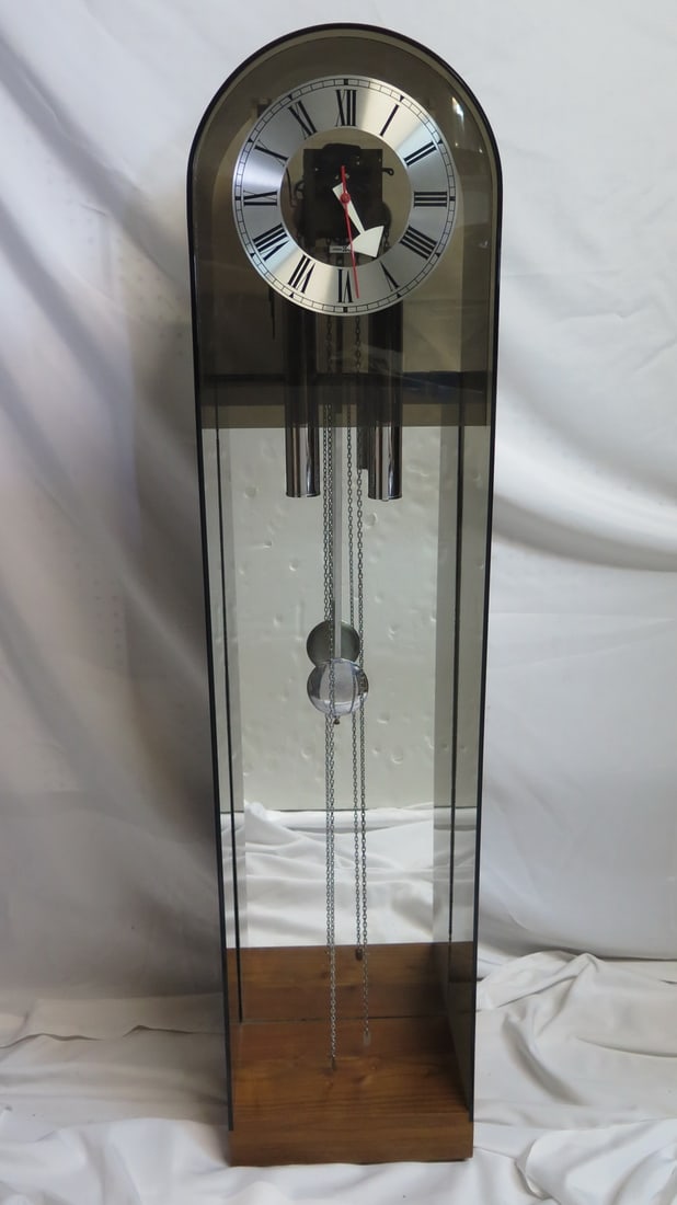 GEORGE NELSON FOR HOWARD MILLER MIDCENTURY LUCITE GRANDFATHER CLOCK, 55.25 X 13 X 9 (1 of 18)