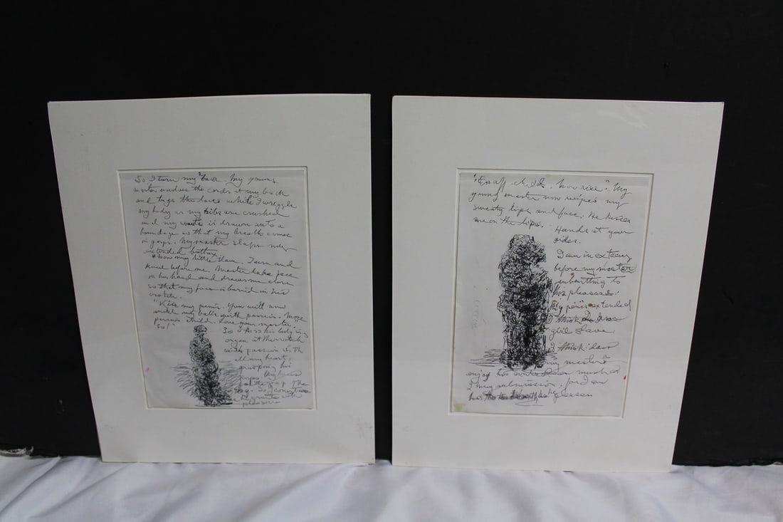 MALCOLM MCKESSON, PAIR OF INK ON PAPER DRAWINGS / STUDIES, TITLE & DESCRIP. TO REVERSE, MARKS NOTED, (1 of 10)