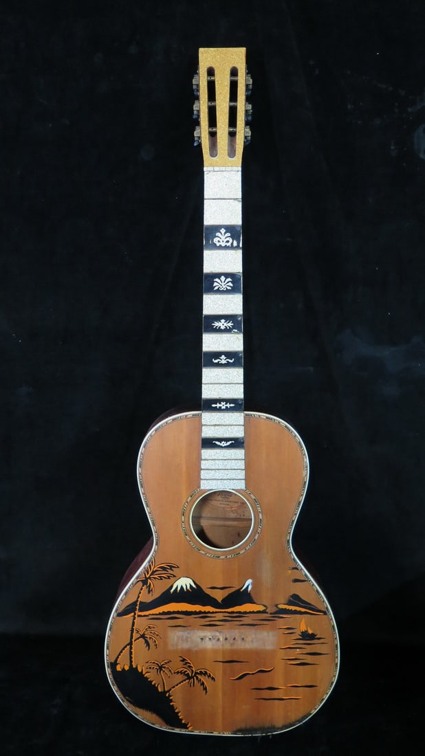 1940'S REGAL VOLCANOES GUITAR WITH CASE: 1940'S REGAL VOLCANOES GUITAR WITH CASE