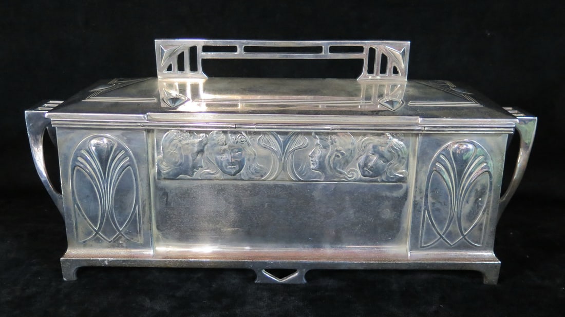 WMF SILVERPLATE JEWELRY BOX 8 X 17 X 5.5: WMF SILVERPLATE JEWELRY BOX 8 X 17 X 5.5