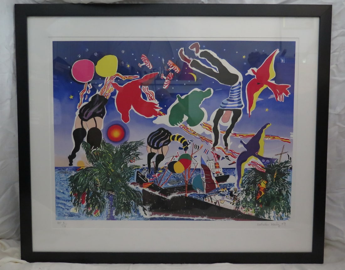 MALCOLM MORLEY, "TANKERTON BAY", ARTIST'S PROOF, 37.25 X 44.5: This is a rare chance to own a piece of Malcolm Morley's (1931-2018) artistic journey with his "Tankerton Bay" Artist's Proof. Artist's proofs, limited in number and often more valuable than standard