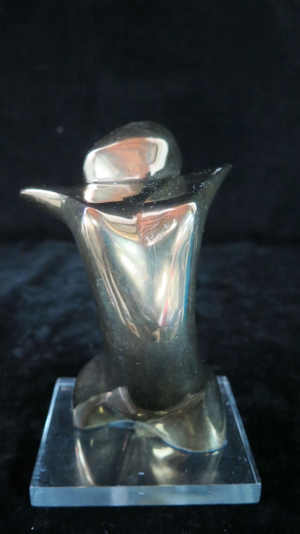 LIVING ESTATE OF JOSEPH RODANO: VICTOR SALMONES BRONZE TORSO 14 X 5 X 4: LIVING ESTATE OF JOSEPH RODANO: VICTOR SALMONES BRONZE TORSO 6.5"H X 4" X 3.25"