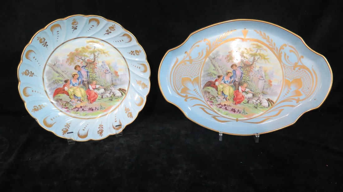 LIVING ESTATE OF JOSEPH RODANO:  LIMOGES BOWL 1.75 X 10.25 AND TRAY 3.5 X 10.5"DIA. (1 of 8)