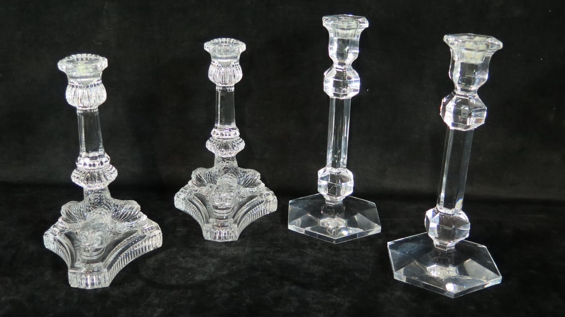 LIVING ESTATE OF JOSEPH RODANO:  TWO PAIR OF CRYSTAL CANDLESTICKS, VAL ST. LAMBERT AND TIFFANY, 9.5" (1 of 18)