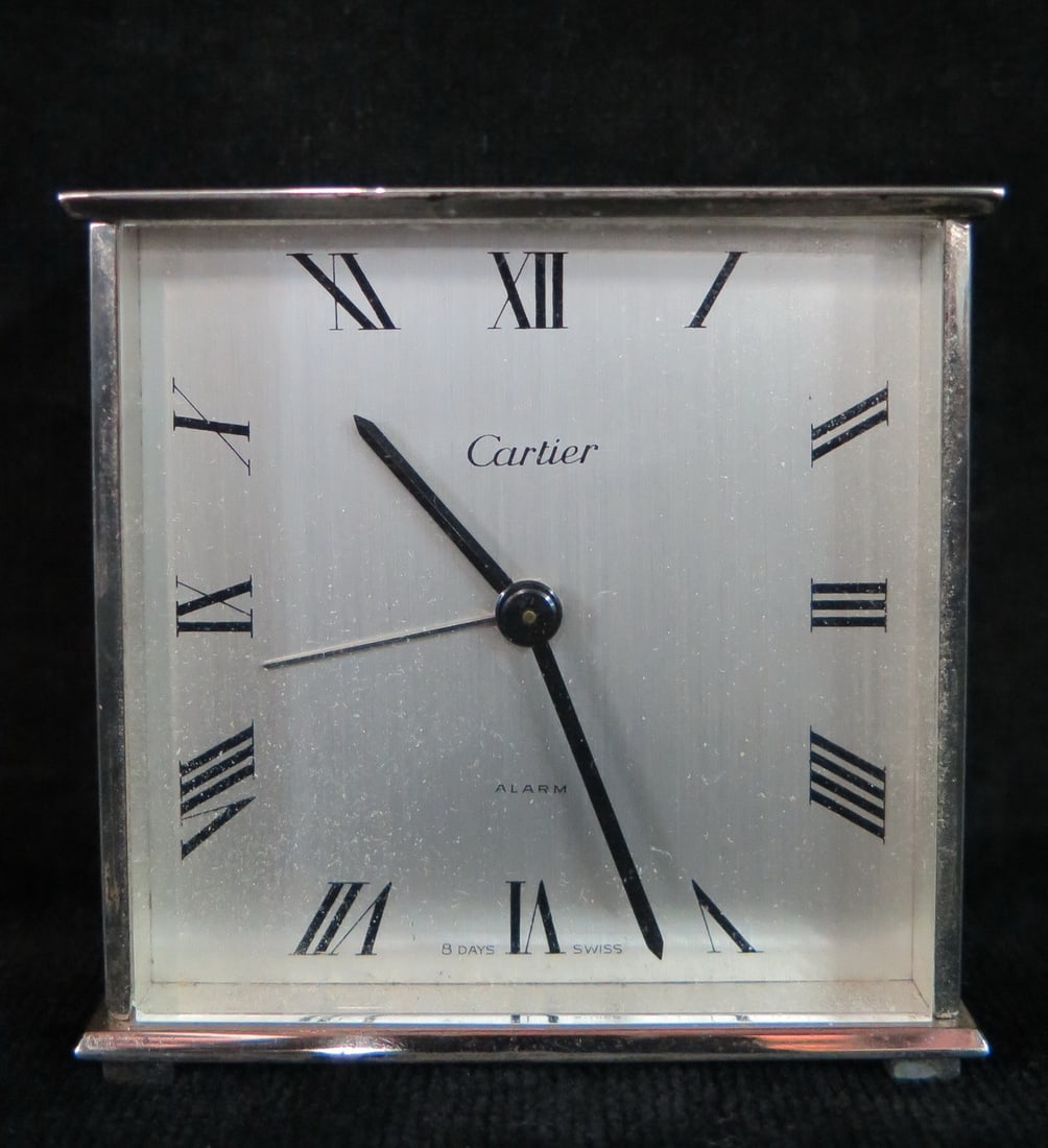 LIVING ESTATE OF JOSEPH RODANO:  CARTIER DESK CLOCK 3 x 3 x 1.5 (1 of 8)