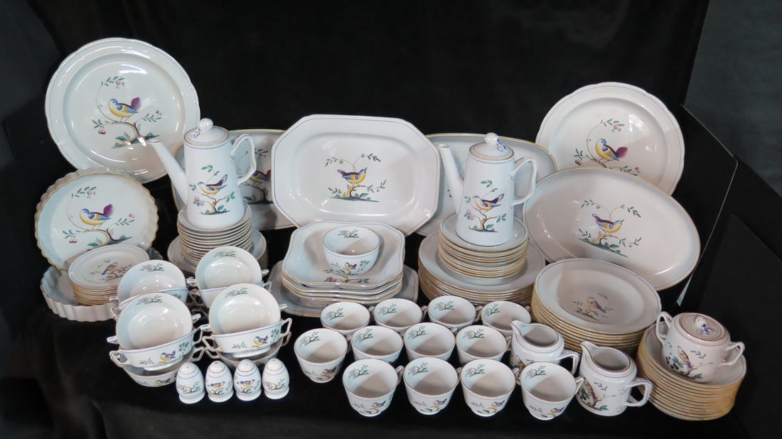 LIVING ESTATE OF JOSEPH RODANO: SPODE, "QUEEN'S BIRD" PORCELAIN, 129 PCS.., BREAKDOWN IN PHOTOS (1 of 13)