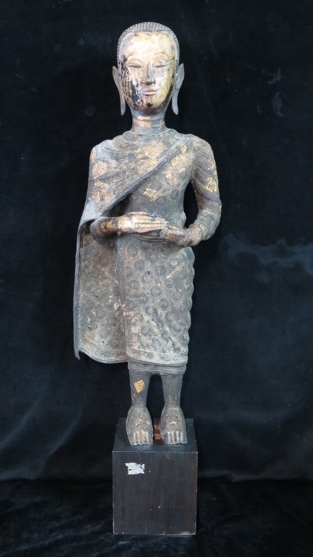 LIVING ESTATE OF JOSEPH RODANO: STANDING BRONZE(?) BUDDHA 36"H: LIVING ESTATE OF JOSEPH RODANO: STANDING BRONZE(?) BUDDHA 36"H