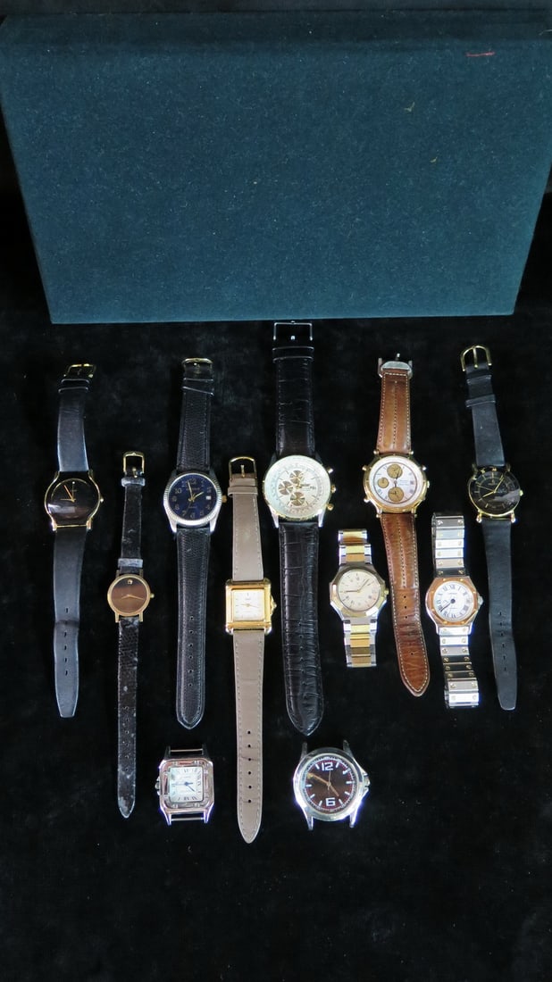 LIVING ESTATE OF JOSEPH RODANO: GROUP OF ELEVEN WATCHES IN VELVET BOX: LIVING ESTATE OF JOSEPH RODANO: GROUP OF ELEVEN WATCHES IN VELVET BOX