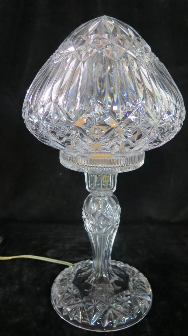 CRYSTAL LAMP WITH DOME STYLE SHADE 17 X 9: CRYSTAL LAMP WITH DOME STYLE SHADE 17 X 9