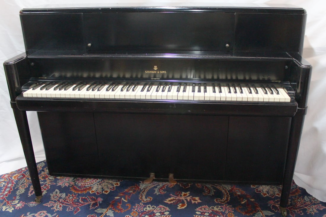 STEINWAY 1953 EBONY UPRIGHT PIANO SERIAL# 342779 41" X 59" X 24" (1 of 18)
