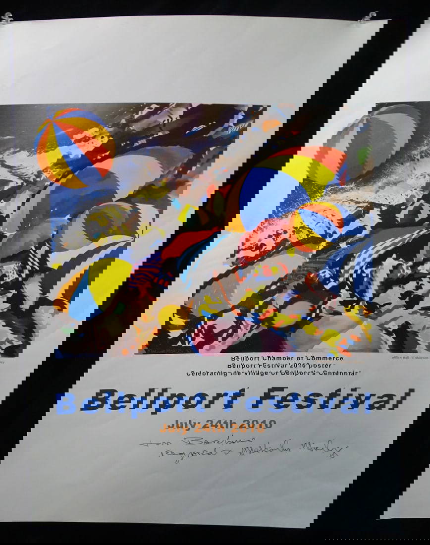 Malcolm Morley Signed "bellport Festival Poster 24"h X 18"w Auction
