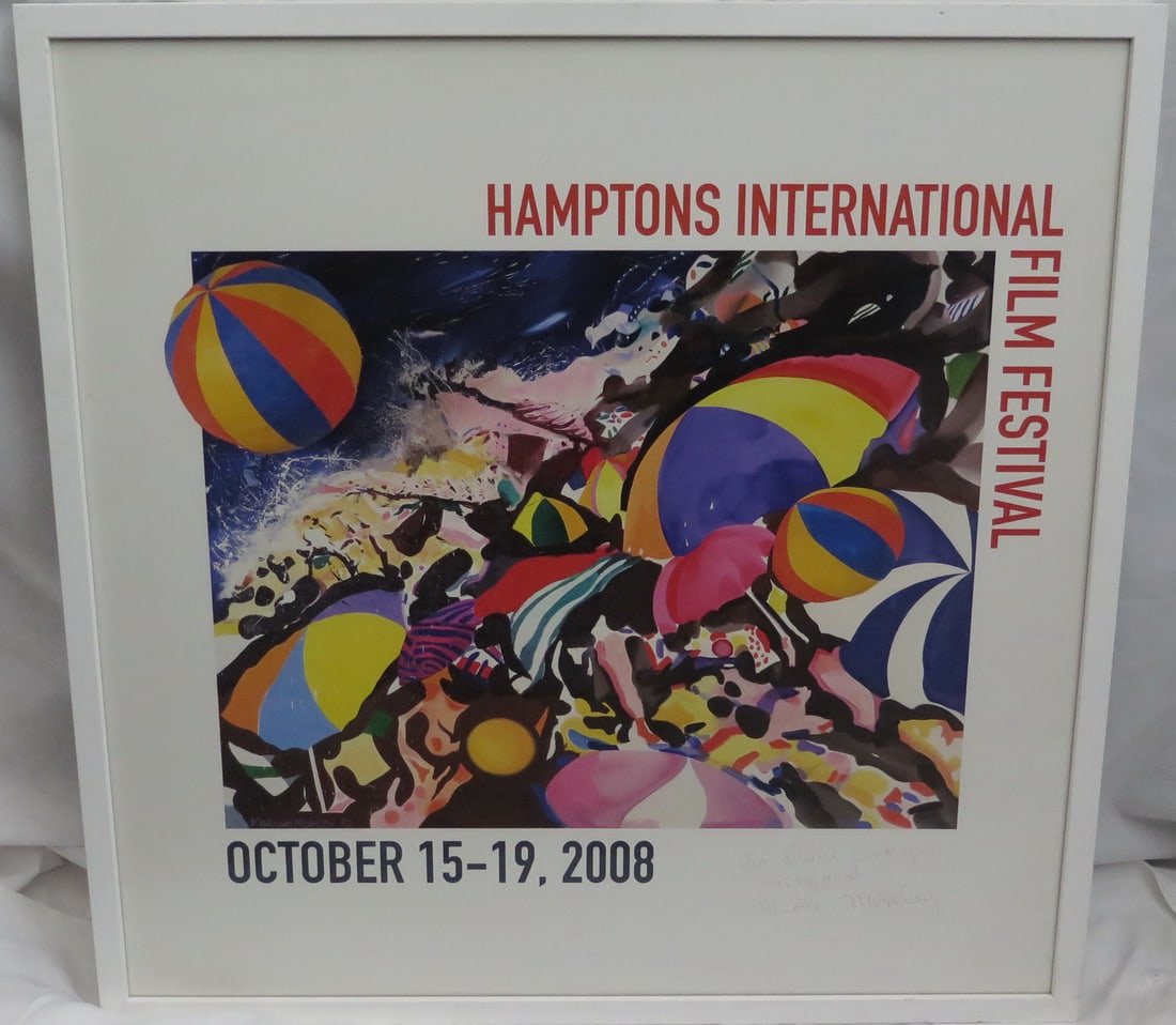 MALCOLM MORLEY SIGNED HAMPTONS INTERNATIONAL FILM FESTIVAL POSTER, 2008 (1 of 9)