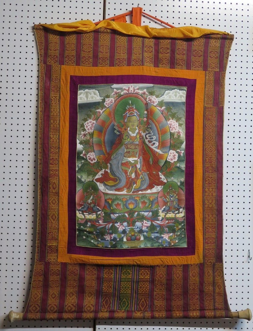 TIBETAN TONKA WALL HANGING, 47 X 39: TIBETAN TONKA WALL HANGING, 47 X 39