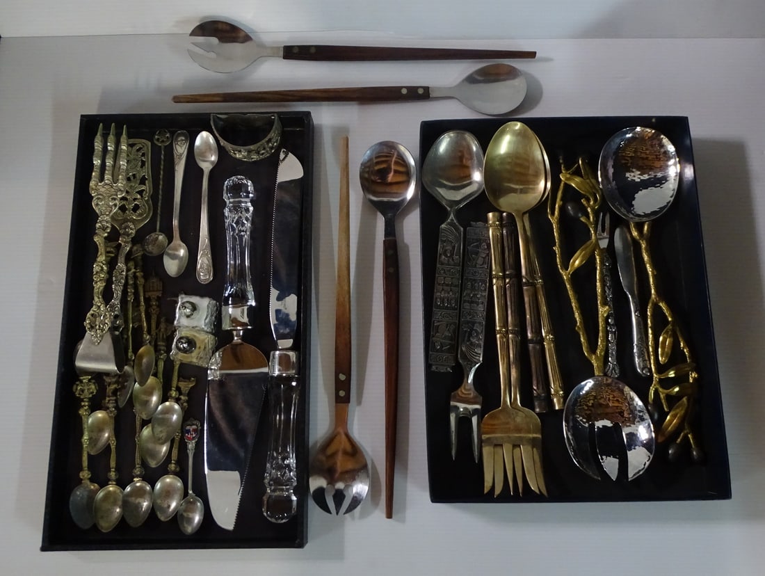 ESTATE OF DENNIS P. RODANO: INCLUSIVE LOT OF FLATWARE INC. ITALIAN FIGURAL DEMITASSE AND WATERFORD: Breathe new life into your tablescape with this inclusive and sophisticated collection of flatware! This versatile assortment caters to a variety of dining experiences, from casual coffee dates to ele