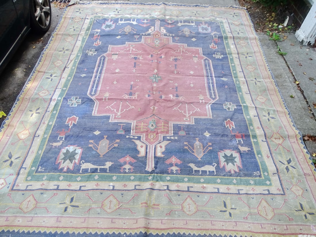 LARGE KILIM RUG 11.3 x 9.1 (1 of 16)