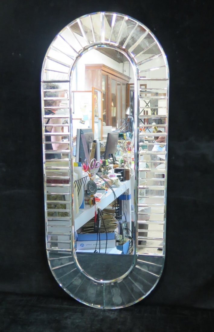 OVAL FRAMED MIRROR, 36 X 15 (1 of 7)
