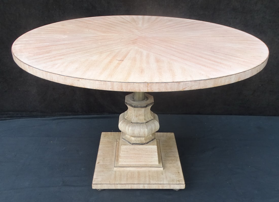 ESTATE OF DENNIS P. RODANO SR.: TOMLINSON PAINT DECORATED ADJUSTABLE TABLE 18 1/4" - 28 3/4" HIGH X (1 of 12)