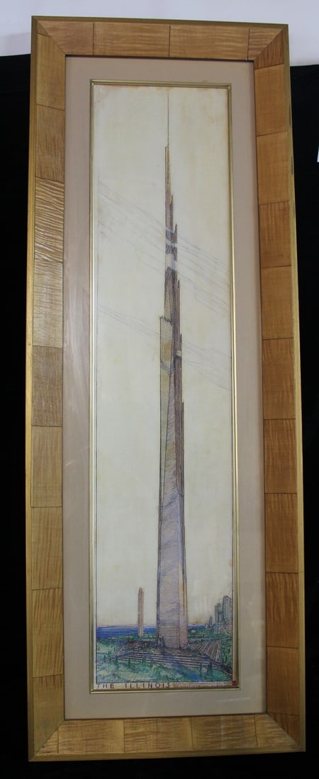FRANK LLOYD WRIGHT LITHOGRAPH "THE ILLINOIS" (1 of 10)