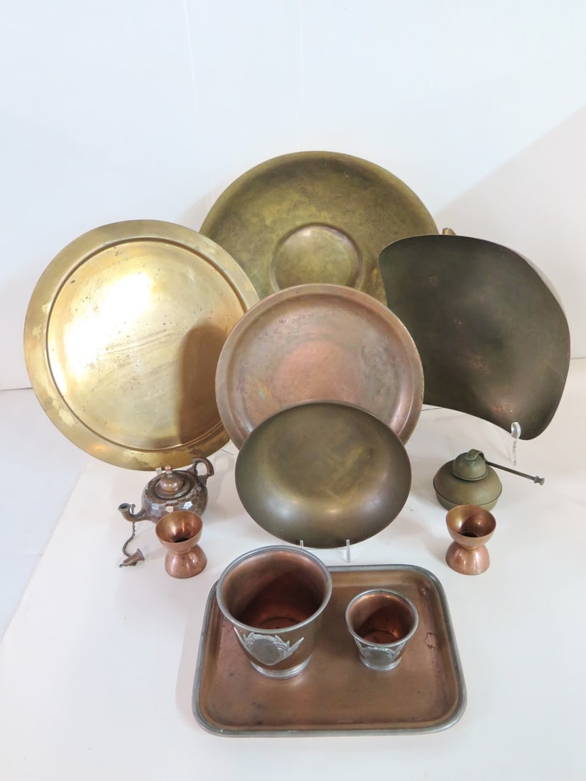 GROUP OF MIXED COPPER ITEMS, INC.. PAIRPOINT , SORENSEN, 12 PCS. (1 of 18)