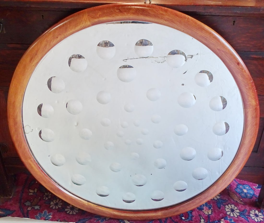 VINTAGE CIRCULAR SORCERER'S MIRROR, 36" DIA. (1 of 12)