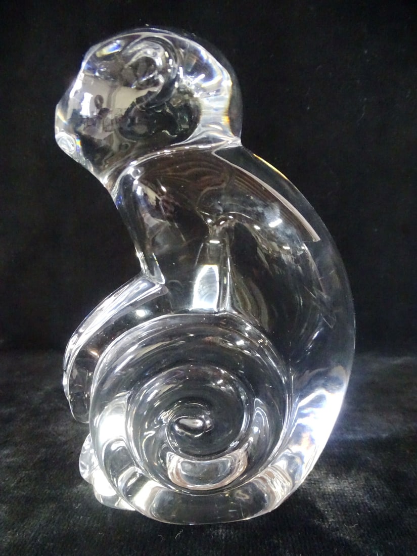 LIVING ESTATE OF JOSEPH RODANO: DE SOUSA CRYSTAL MONKEY (VAL ST. LAMBERT) 6 1/2" (1 of 7)