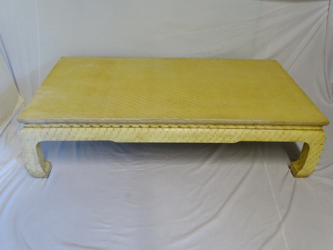 BAKER RAFFIA WRAPPED COFFEE TABLE MID-CENTURY MODERN (1 of 16)