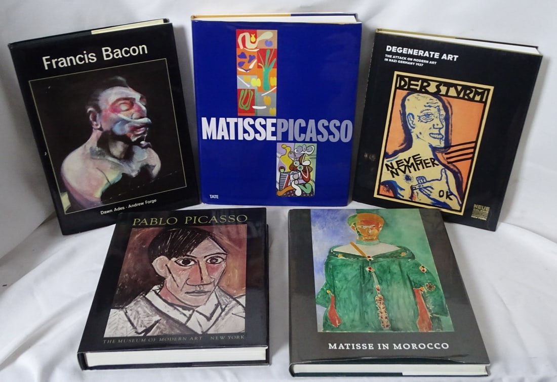 LOT OF 5 MODERN ART BOOKS INCLUDING PICASSO, MATISSE, AND BACON, LARGEST 12 1/2" X 10" X 1 1/2" (1 of 20)