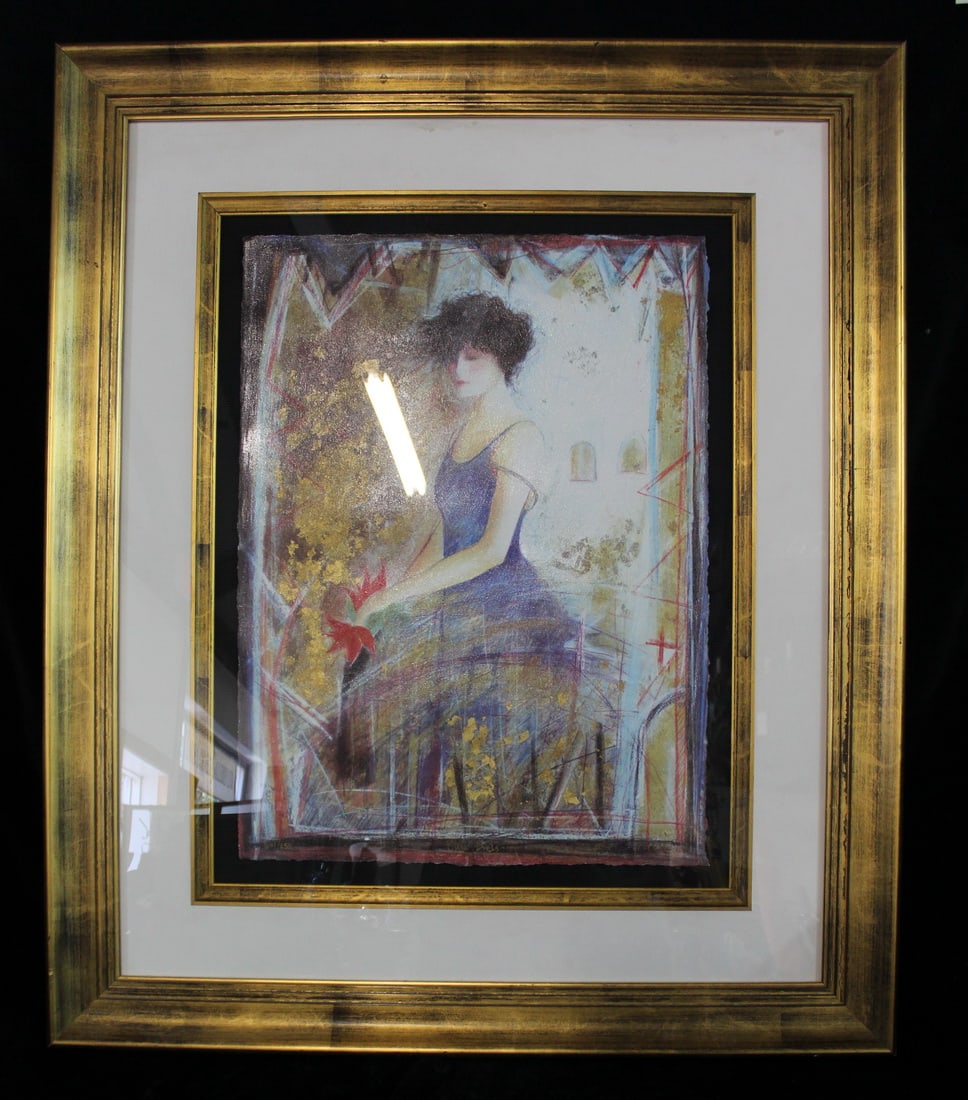 JANET TREBY (BRITISH, 1955--) LITHOGRAPH, #601/650, "BLUE DRESS", 29 X 39 IMAGE, 41 X 51 OVERALL (1 of 9)