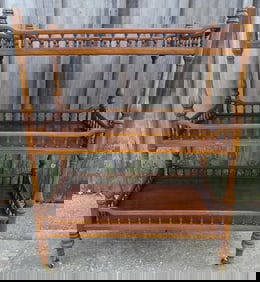 THREE TIERED FRUITWOOD DESSERT TROLLEY