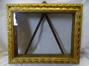 EXCEPTIONAL ANTIQUE GILT CARVED ITALIAN SHADOWBOX FRAME