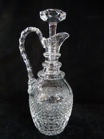 VINTAGE SAINT LOUIS FRANCE "TRIANON" HANDLED CRYSTAL DECANTER