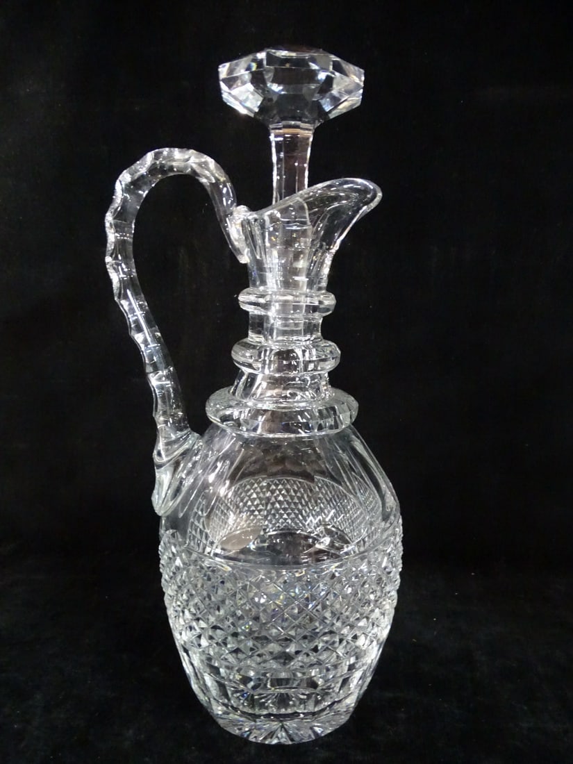 VINTAGE SAINT LOUIS FRANCE "TRIANON" HANDLED CRYSTAL DECANTER (1 of 5)