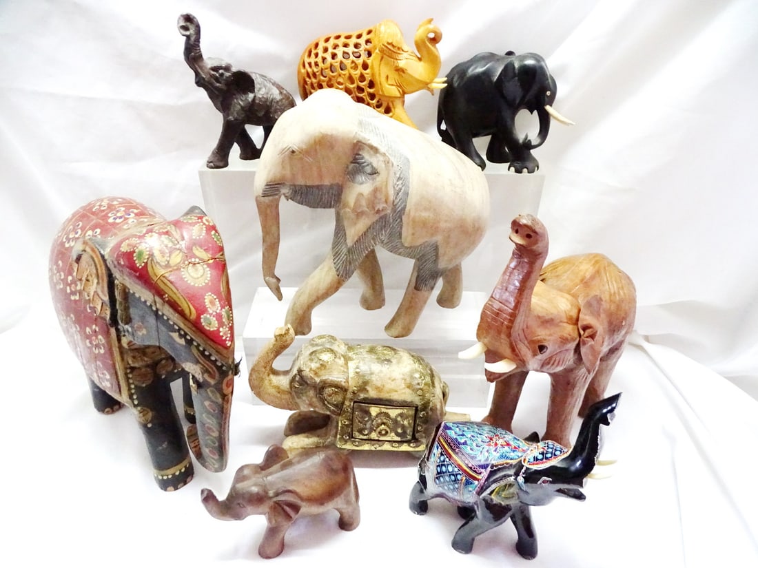 HERD OF WOODEN ELEPHANTS (1 of 16)