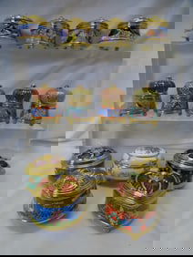 COLLECTION OF HOUSE OF FABERGE MUSIC/JEWELRY BOXES, 3.5" TALLEST