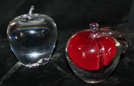 CURATED COLLECTION OF JOSEPH RODANO: TWO CRYSTAL APPLES, ONE MADE IN ITALY