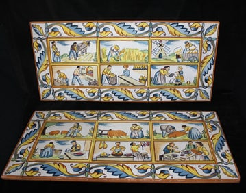 CURATED COLLECTION OF JOSEPH RODANO: TWO PORTUGUESE TILE PLAQUES