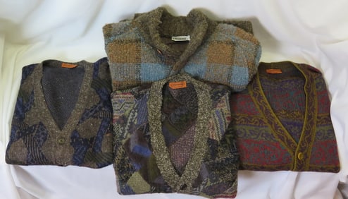 CURATED COLLECTION OF JOSEPH RODANO: LOT OF 3 VINTAGE MISSONI CARDIGANS & 1 SWEATER JACKET